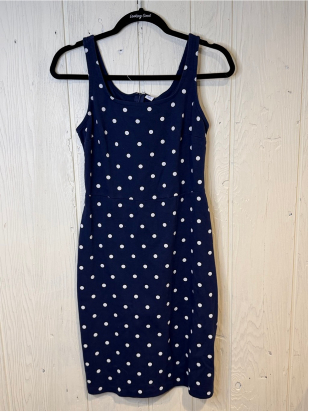 Old Navy Navy White Polka Dot Mini Dress M